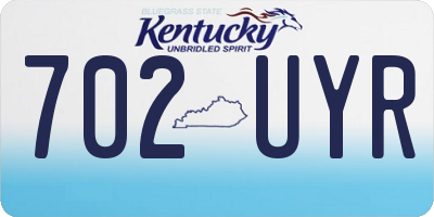 KY license plate 702UYR