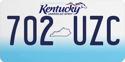 KY license plate 702UZC