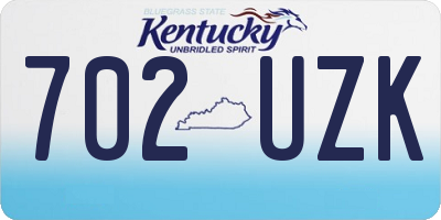 KY license plate 702UZK
