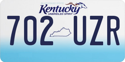 KY license plate 702UZR