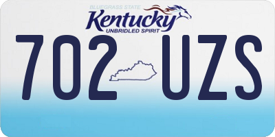 KY license plate 702UZS