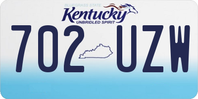 KY license plate 702UZW