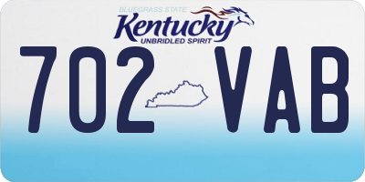 KY license plate 702VAB