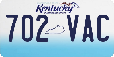 KY license plate 702VAC