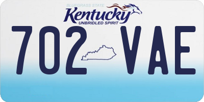 KY license plate 702VAE