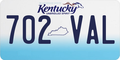 KY license plate 702VAL