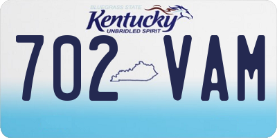 KY license plate 702VAM