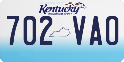 KY license plate 702VAO