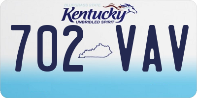 KY license plate 702VAV