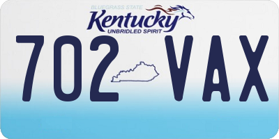 KY license plate 702VAX