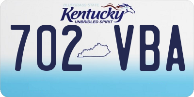 KY license plate 702VBA