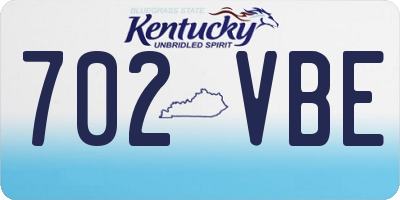 KY license plate 702VBE