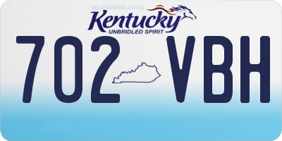 KY license plate 702VBH