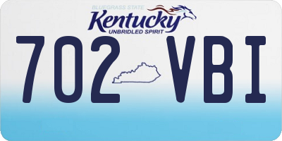 KY license plate 702VBI