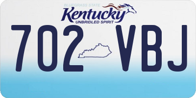 KY license plate 702VBJ