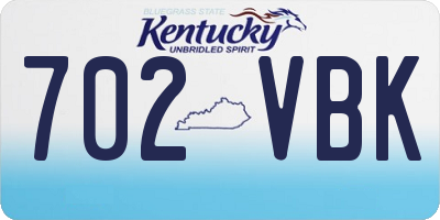KY license plate 702VBK