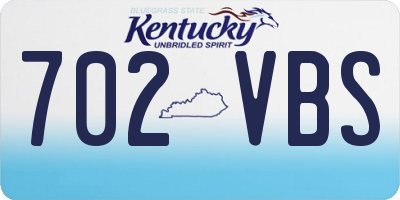 KY license plate 702VBS
