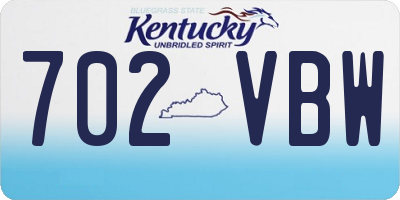 KY license plate 702VBW