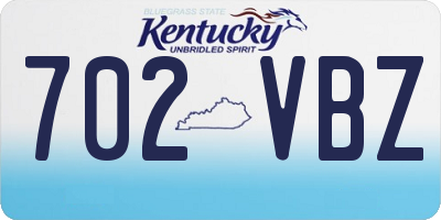 KY license plate 702VBZ