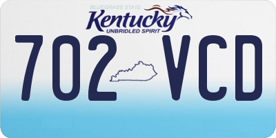 KY license plate 702VCD