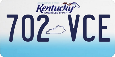 KY license plate 702VCE