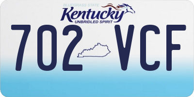 KY license plate 702VCF