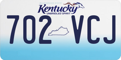 KY license plate 702VCJ