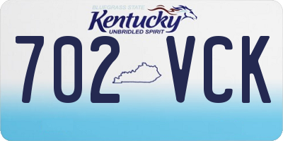 KY license plate 702VCK