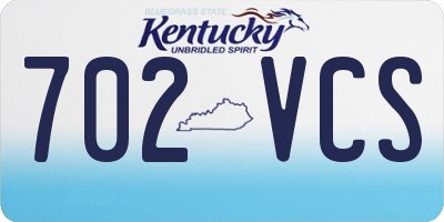 KY license plate 702VCS