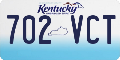 KY license plate 702VCT