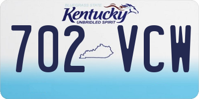 KY license plate 702VCW
