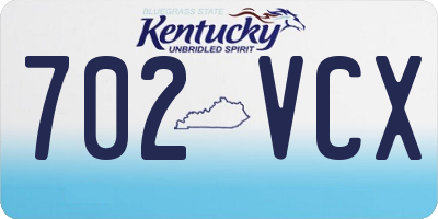 KY license plate 702VCX