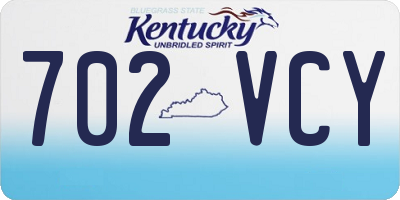 KY license plate 702VCY