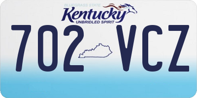 KY license plate 702VCZ