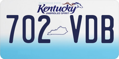 KY license plate 702VDB