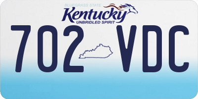 KY license plate 702VDC