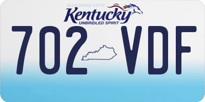KY license plate 702VDF
