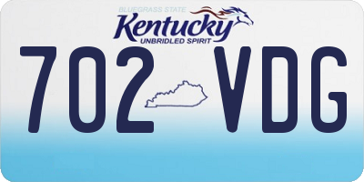 KY license plate 702VDG