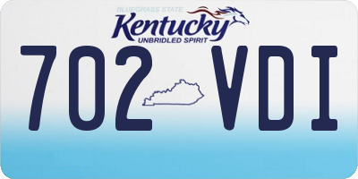 KY license plate 702VDI