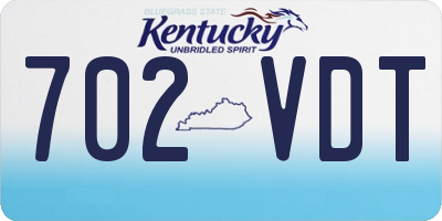 KY license plate 702VDT