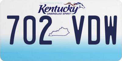KY license plate 702VDW