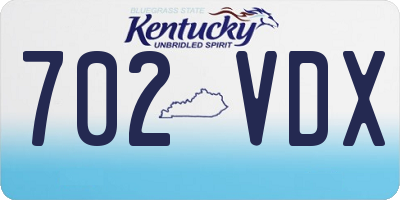 KY license plate 702VDX