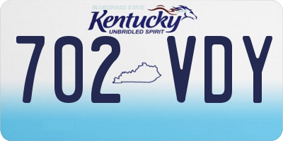 KY license plate 702VDY