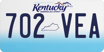 KY license plate 702VEA