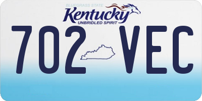 KY license plate 702VEC
