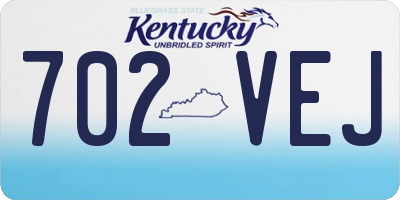 KY license plate 702VEJ