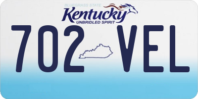 KY license plate 702VEL