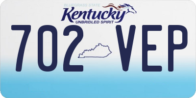 KY license plate 702VEP