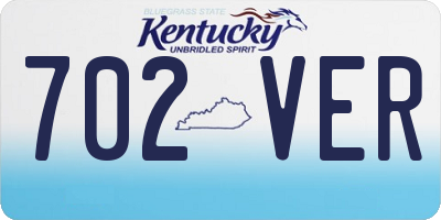 KY license plate 702VER
