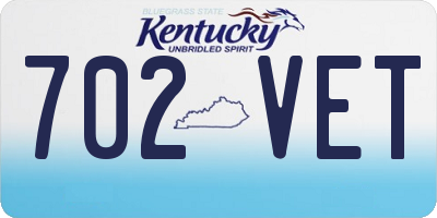 KY license plate 702VET